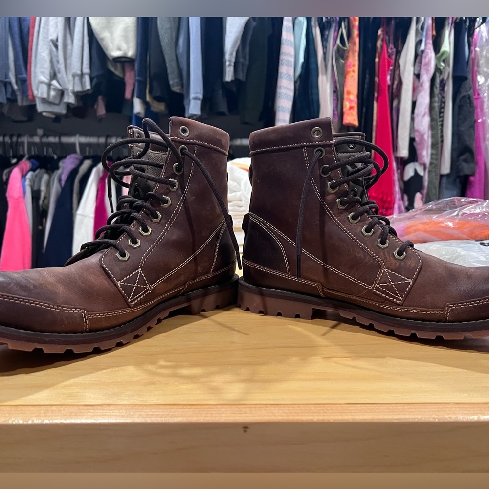 Mens Timberland Boots Size 10 Dark Brown Excellent Condition